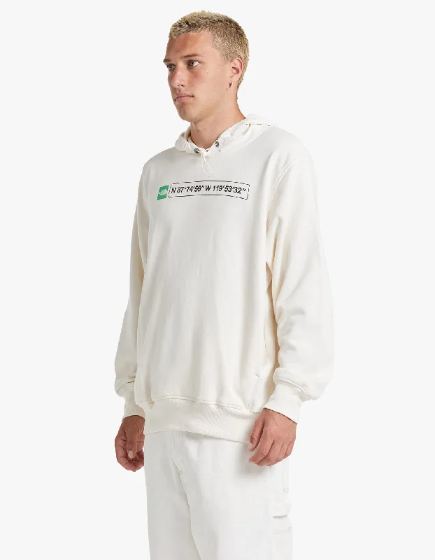 Mens Coordinates Hoodie - Gardenia White/Chlorophyll Green