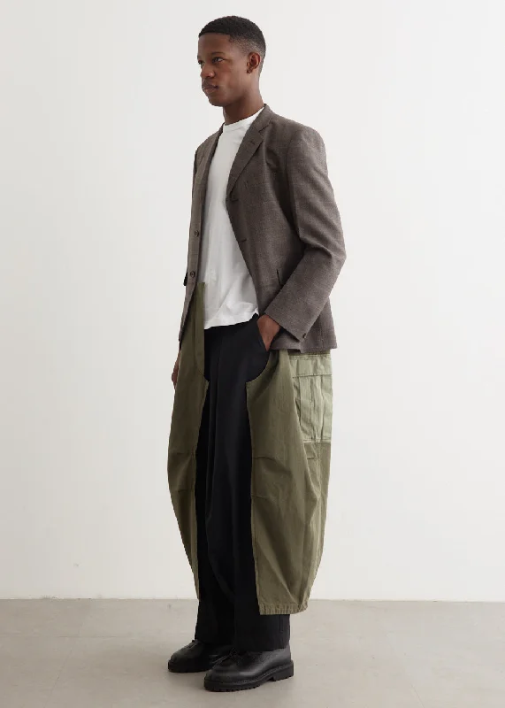 Wool Check x Cargo Pant Tailored Coat