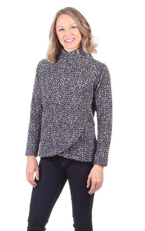 Lexington Sweatshirt in Grey Leopard