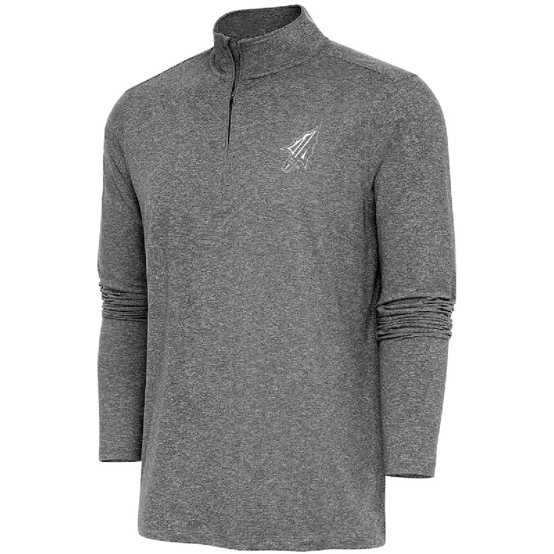 Antigua Men's Arrowhead Logo Brushed Heather 1/4 Zip Pullover - Heathered Black