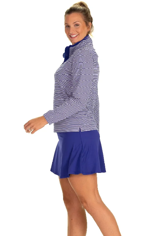 The Performance Tory Pullover in Blue Pinstripe