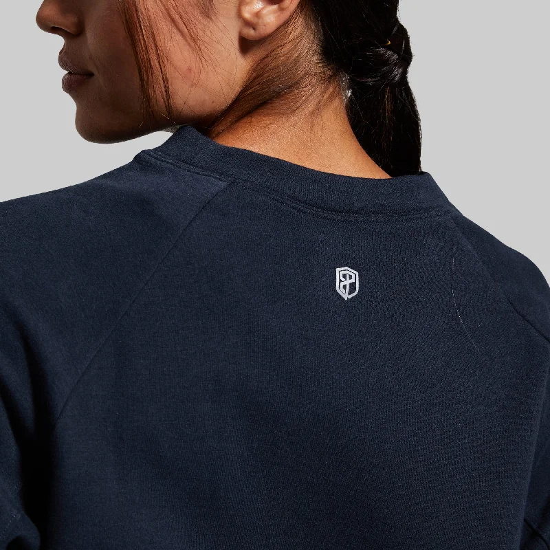 Unmatched Cropped Crew Sweatshirt (Blueberry)