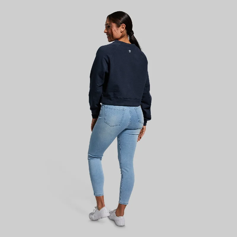 Unmatched Cropped Crew Sweatshirt (Blueberry)