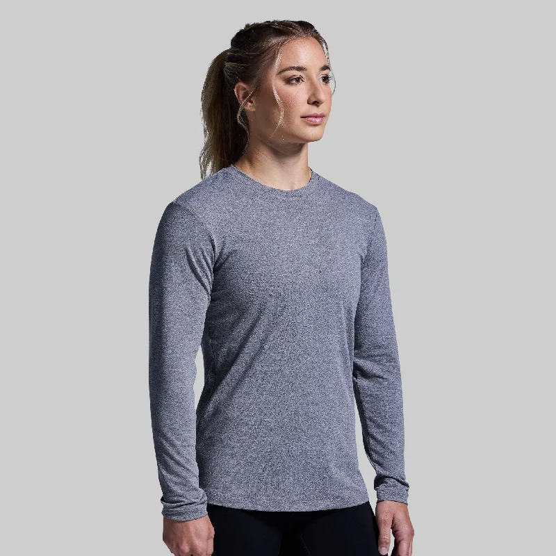 Women's BP Premium Basic Long Sleeve Crew (Heather Grey)