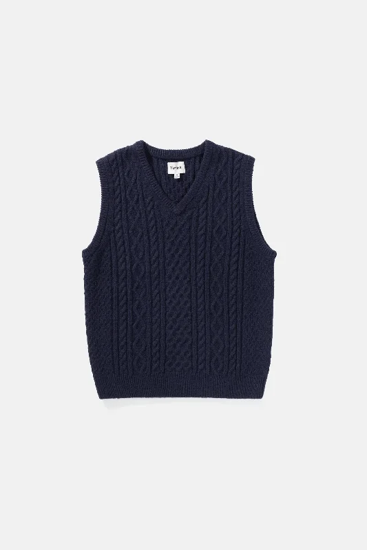 Mohair Knit Vest Navy