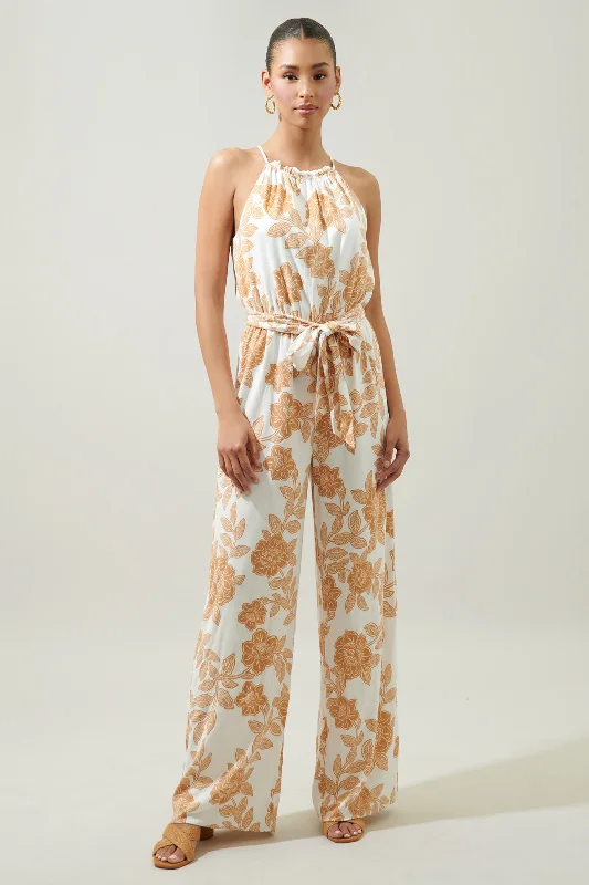 Essenna Floral Lighthearted Trapeze Jumpsuit