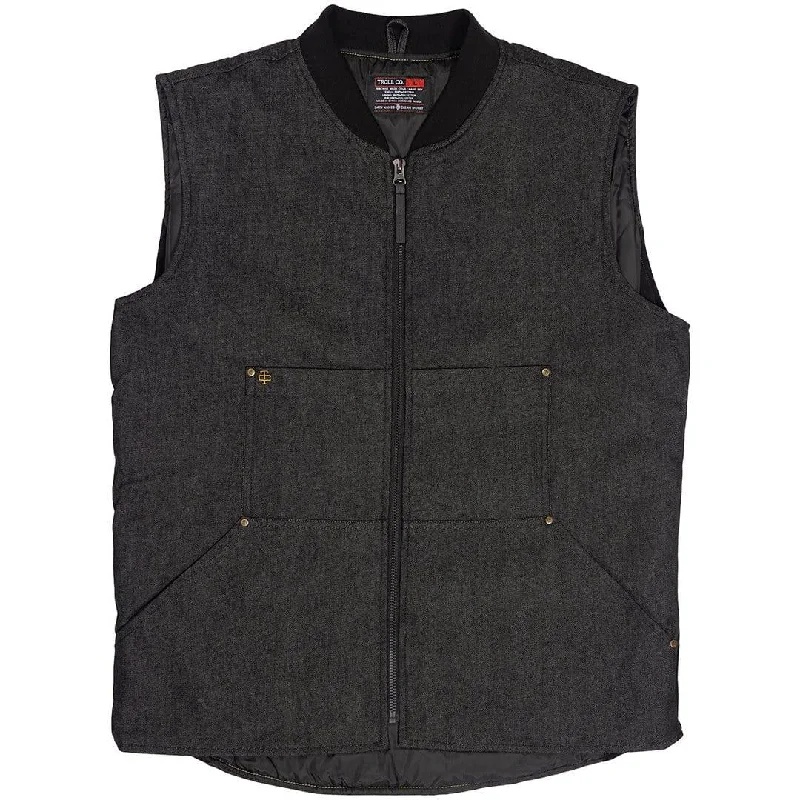 Harrison Denim Vest: Black