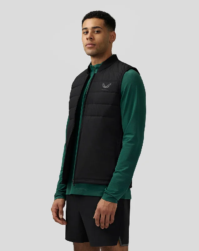 Men’s Apex Breathable Woven Hybrid Quilted Gilet - Black