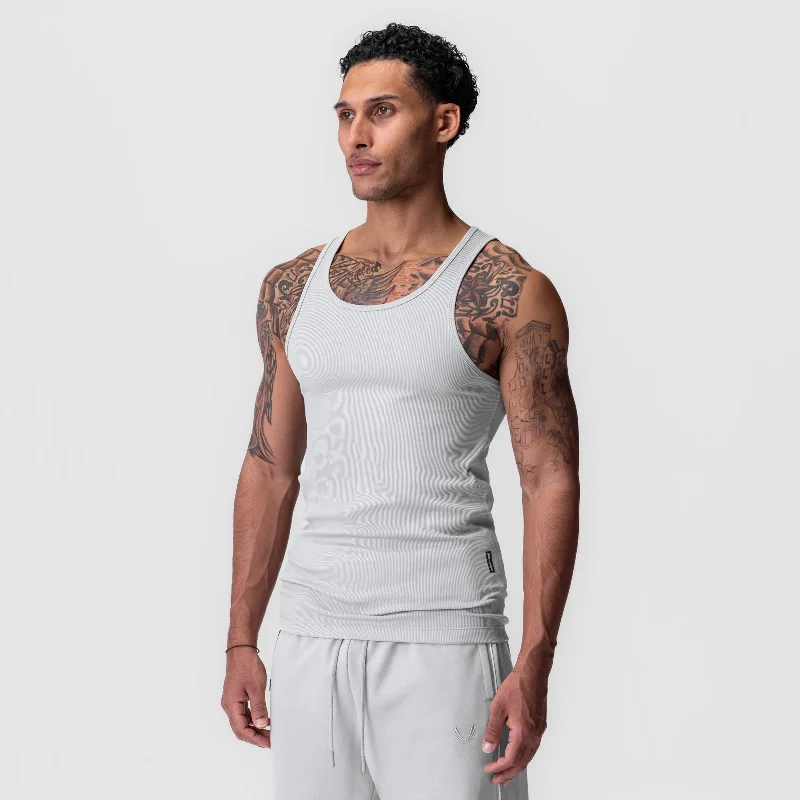 0986. Creora® Tech Ribbed Tank - Light Grey