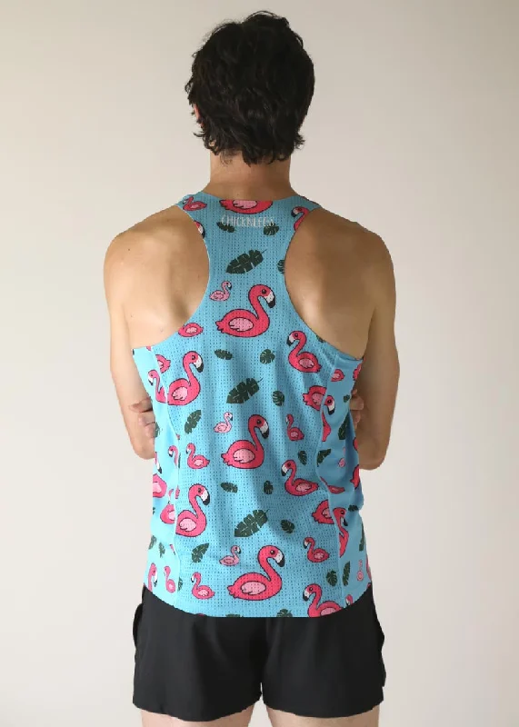 Men's Blue Flamingo Performance Singlet