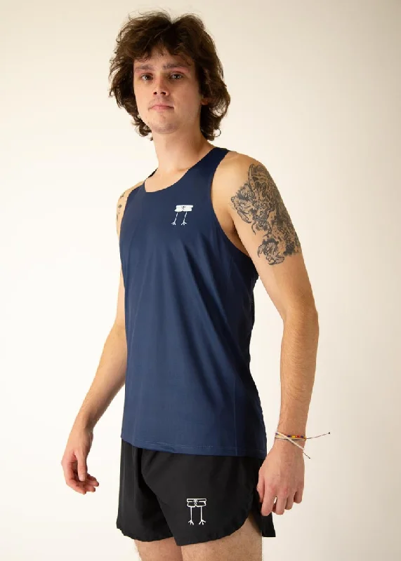 Men's Navy Blue Performance Singlet