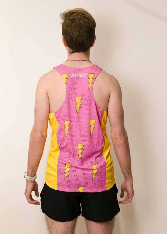 Men's Pink Bolts Performance Singlet