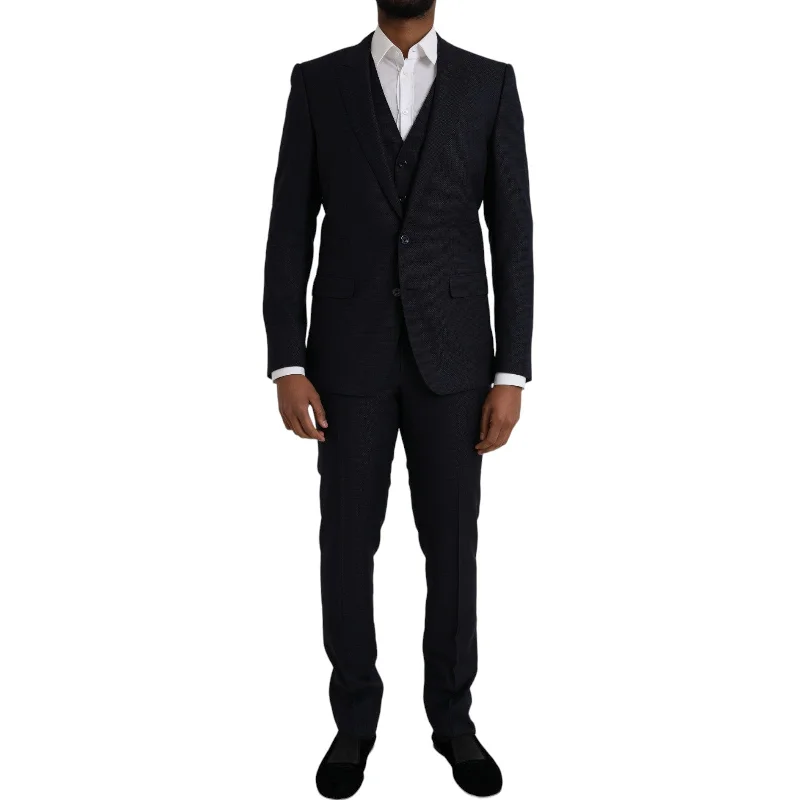 Dolce & Gabbana Blue Fantasy MARTINI Formal 3 Piece Suit