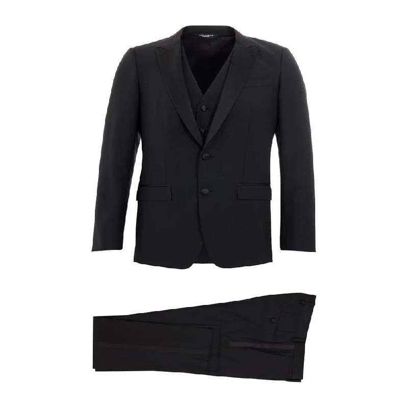 Dolce & Gabbana Elegant Black Wool Men's Suit