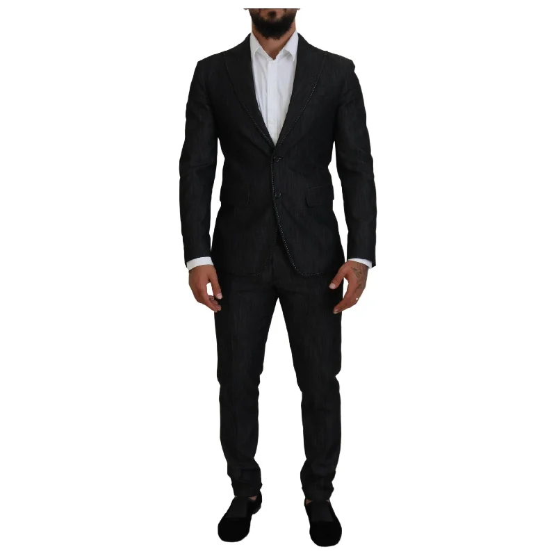 Dsquared² Black Cotton Single Breasted 2 Piece MIAMI Suit