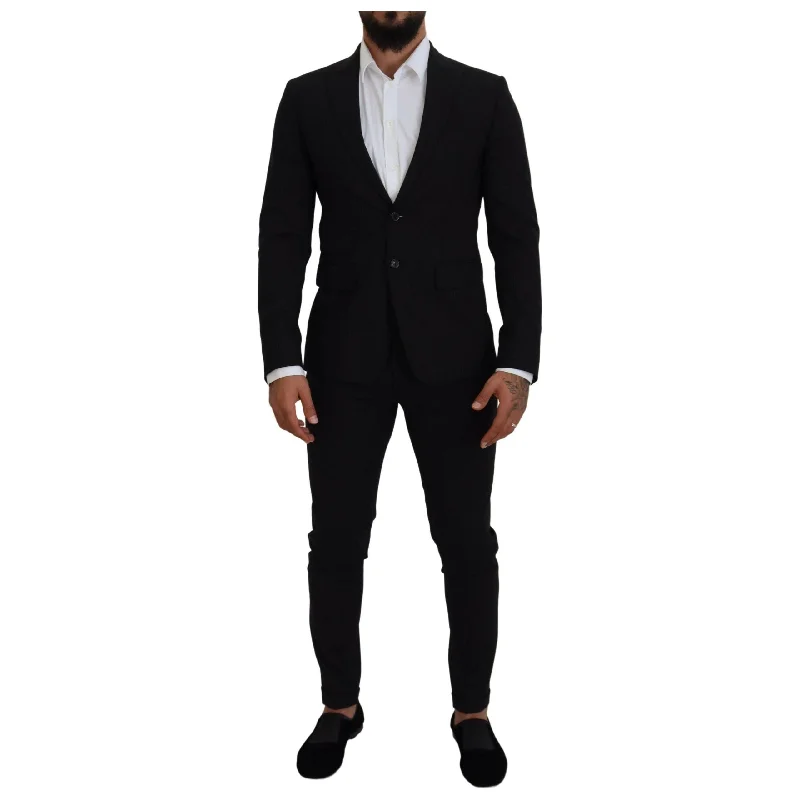 Dsquared² Black Wool Single Breasted 2 Piece LONDON Suit