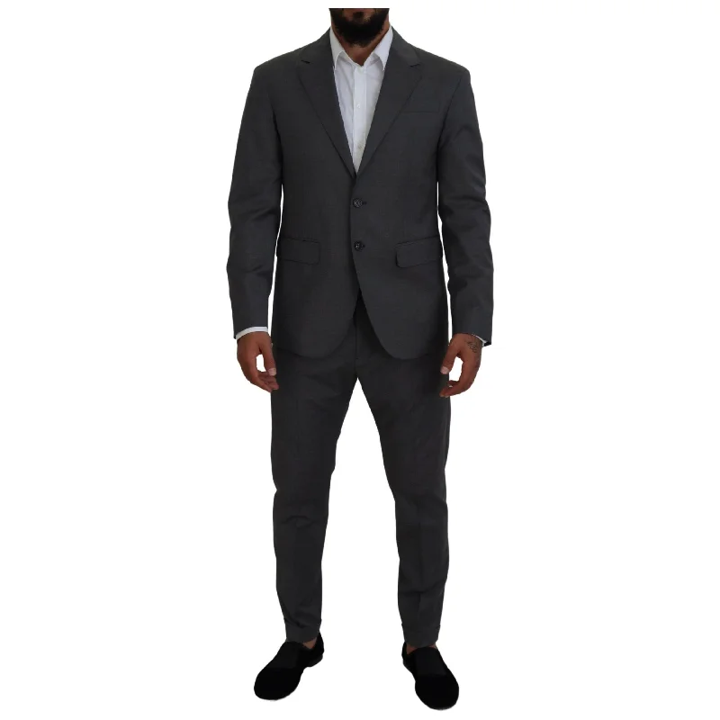 Dsquared² Gray Wool Single Breasted 2 Piece CIPRO Suit