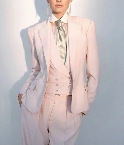 Pink Three Piece Tuxedo Pantsuit