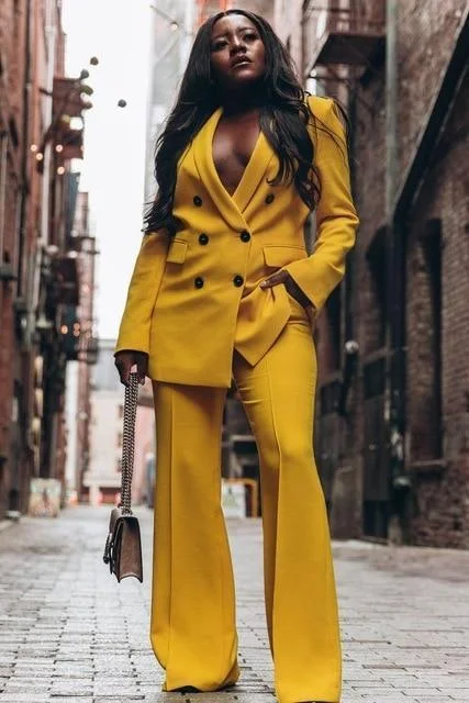 Women Perfectionist Mustard Pantsuit